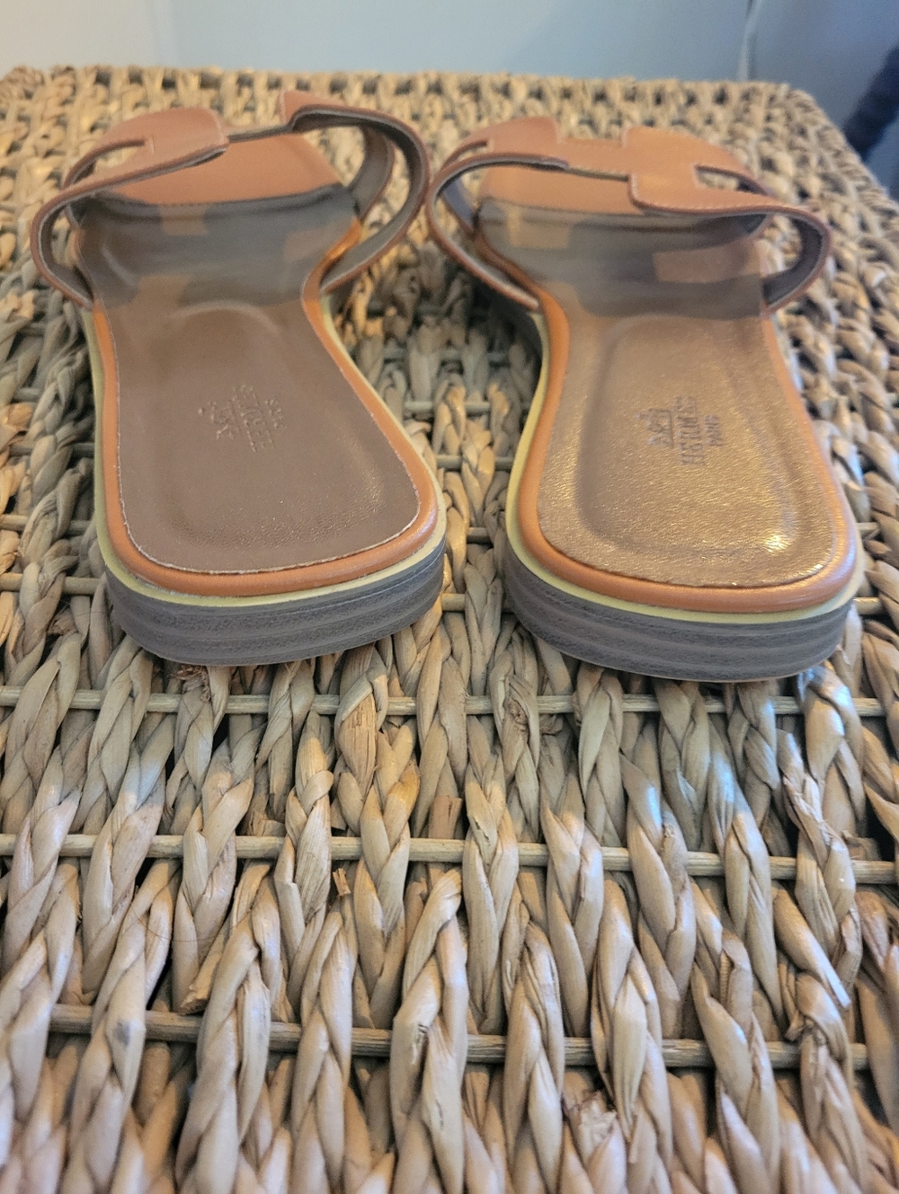 Hermes oran Leather  sandals Size EU 40 US 9-like New - Picture 11 of 12